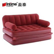 义乌好货 盈泰 厂家现货 植绒充气沙发床双单人床 家用懒人可折叠床垫-1001/1316
