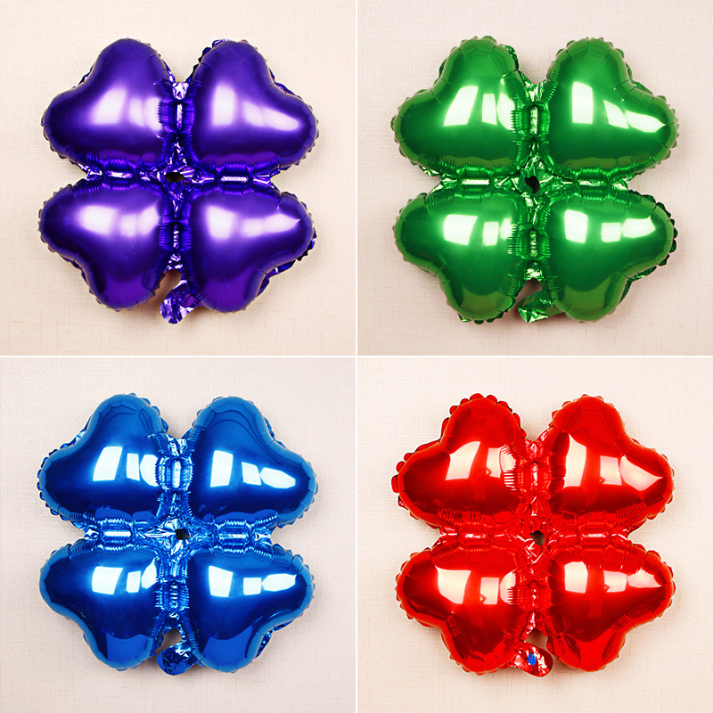 Yiwu Good Goods Four-Leaf Clover 18-inch aluminum Film Balloon Opening Ceremony Birthday Party Arch Decoration Four-wheel Wedding Decoration Balloon -1001/1462