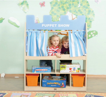 Yiwu Selection Kindergarten Children's toy storage cabinet Solid wood toy cabinet Vienna Muppets - Sea Blue -1001/2084