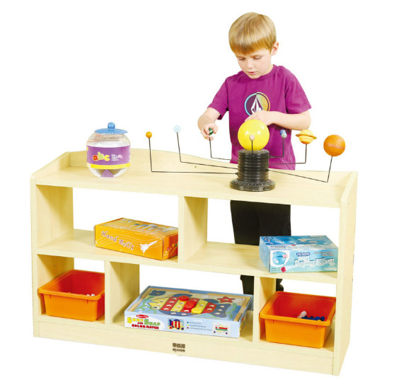 Yiwu Selection Kindergarten children's toy storage cabinet Solid wood toy cabinet Vienna 5-case hollow cabinet -1001/2084