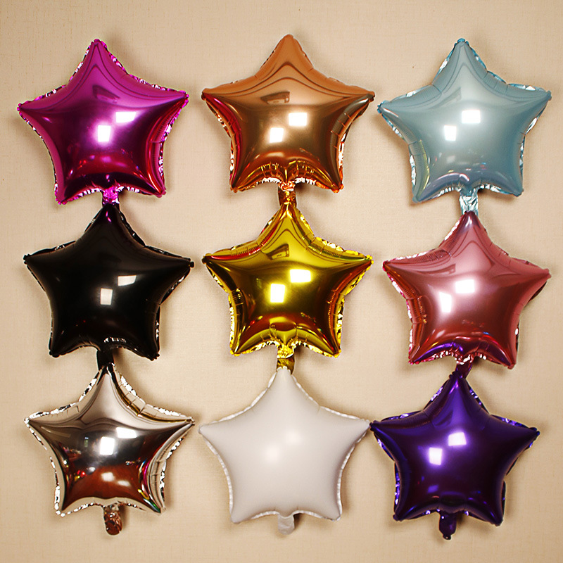 Yiwu Quality Products: 18-inch and 10-inch five-pointed star aluminum film balloons for wedding and birthday party decoration scenes, wholesale and customization of aluminum foil balloons -1001/1462