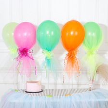 义乌好货 新品网纱气球彩纱乳胶气球公主气球套装婚房布置生日派对装饰用品-1001/1241