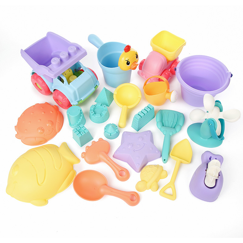 义乌好货 儿童沙滩玩具套装玩沙子决明子挖沙铲子工具水桶宝宝戏水洗澡-1001/2725