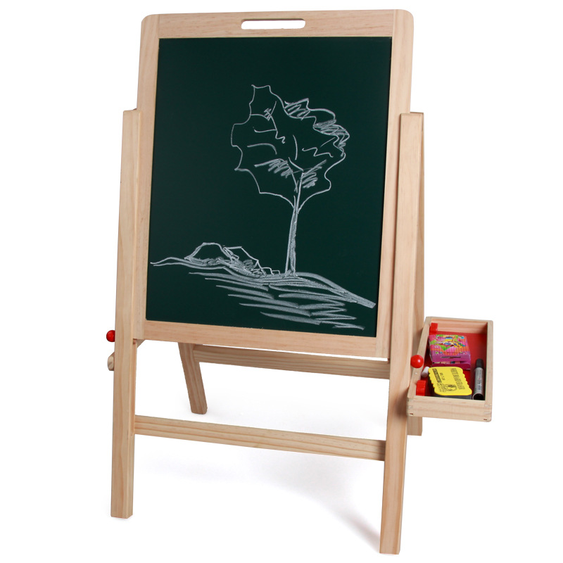Yiwu Quality Wooden Ball Factory Direct Sales Craft Children's Drawing Stand type lifting magnetic Double-sided Large Blackboard -1001/2670 Item Picture