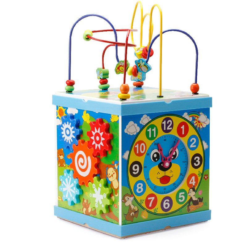 义乌好货 木丸子儿童多功能智慧绕珠串珠百宝箱木制积木益智玩具批发-1001/2670产品图