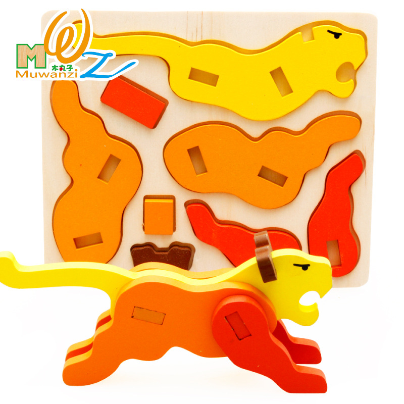 Venta directa de fábrica bolas de madera para niños madera 3D animal puzzle tridimensional modelo de tablero juguetes de madera para la enseñanza temprana Specification image