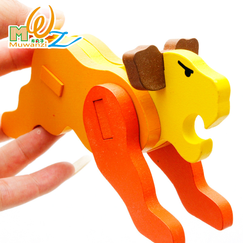 Venta directa de fábrica bolas de madera para niños madera 3D animal puzzle tridimensional modelo de tablero juguetes de madera para la enseñanza temprana Item Picture