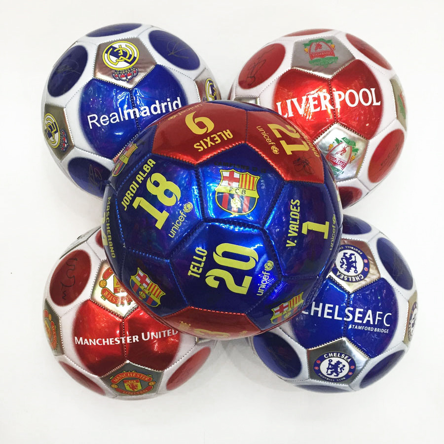 Yiwu Good Goods No. 5 metal surface machine sewing footballs Barcelona, Real Madrid, Manchester United, Chelsea, Arsenal, Juventus, Brazil No. 4 footballs -1001/2304