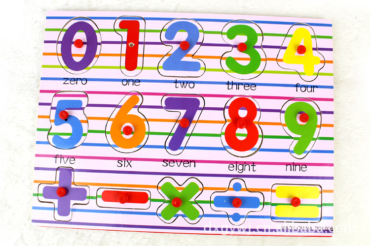 Factory direct sales of high-quality children's wooden jigsaw puzzle boards, digital jigsaw puzzle boards and hand-held boards details Picture