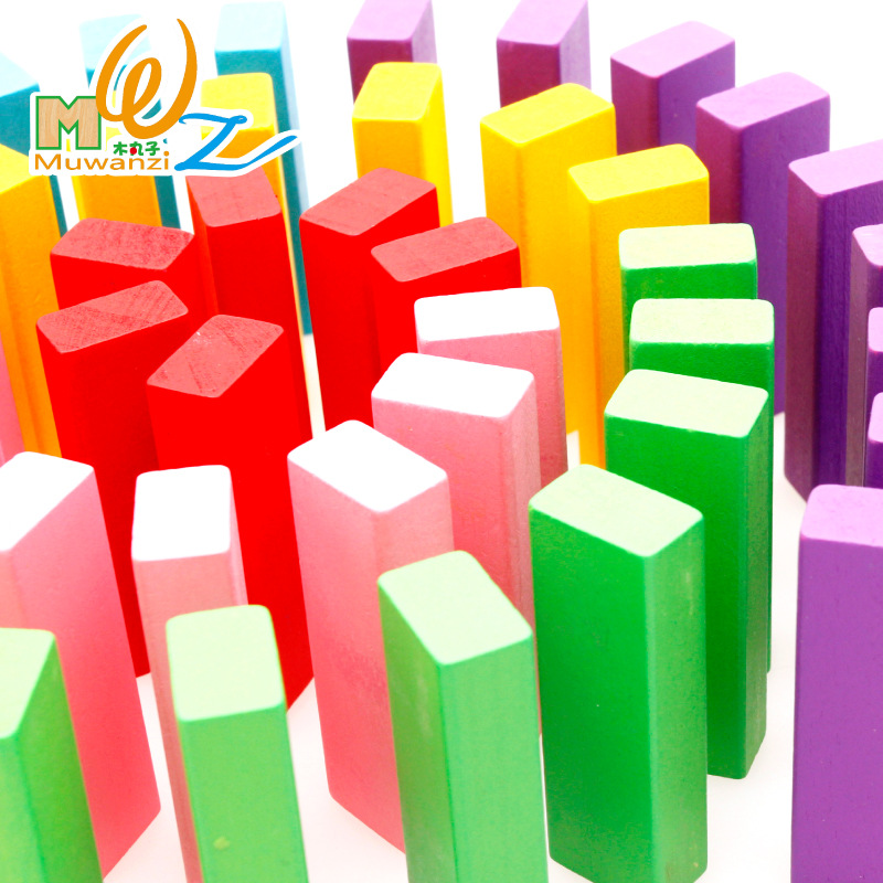 Yiwu buenas mercancías venta directa de la fábrica de madera 48 piezas de gran tamaño rainbow jenga juguetes de madera puzzle para niños -1001/2670 Item Picture