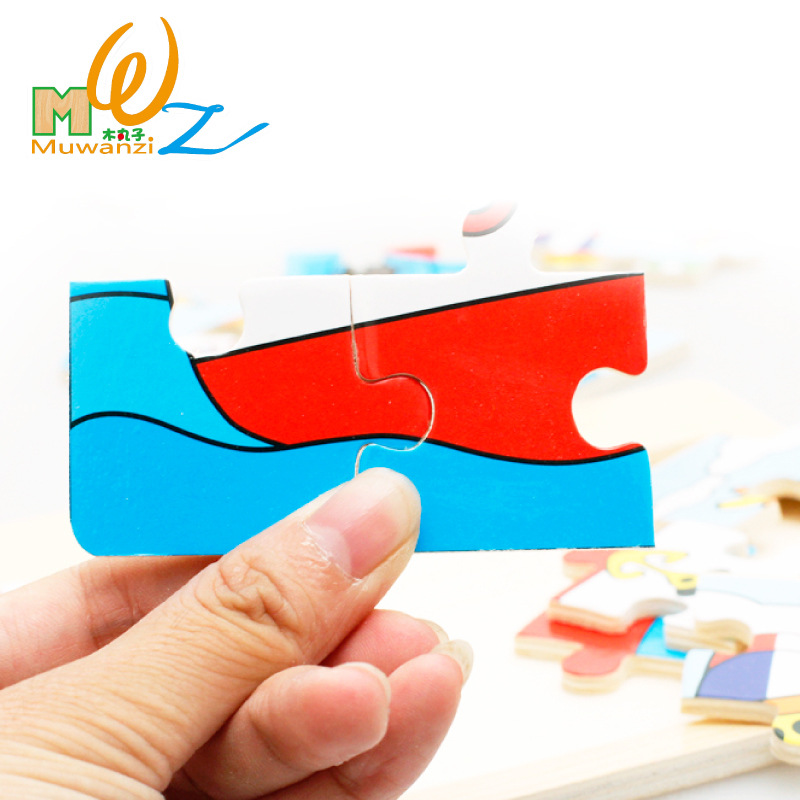 Yiwu buena carga croquetas de madera dibujos animados rompecabezas juguetes de madera para niños bebés y niños tempranos puzzle puzzle juguetes intelectuales -1001/2670 undefined