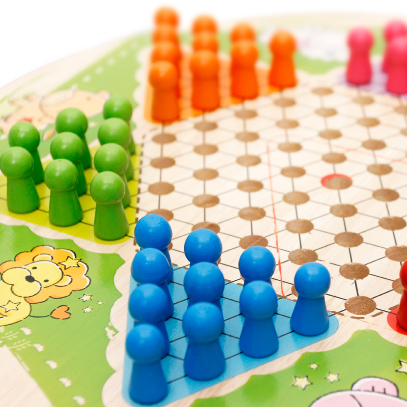Yiwu Quality Wooden Balls, multi-functional Chess, 7-in-1 Chess, Wooden toys, Flying Chess, Checkers, children's Educational toys, Chess for adults -1001/2670 Item Picture