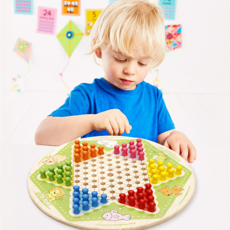 Yiwu Quality Wooden Balls, multi-functional Chess, 7-in-1 Chess, Wooden toys, Flying Chess, Checkers, children's Educational toys, Chess for adults -1001/2670 undefined