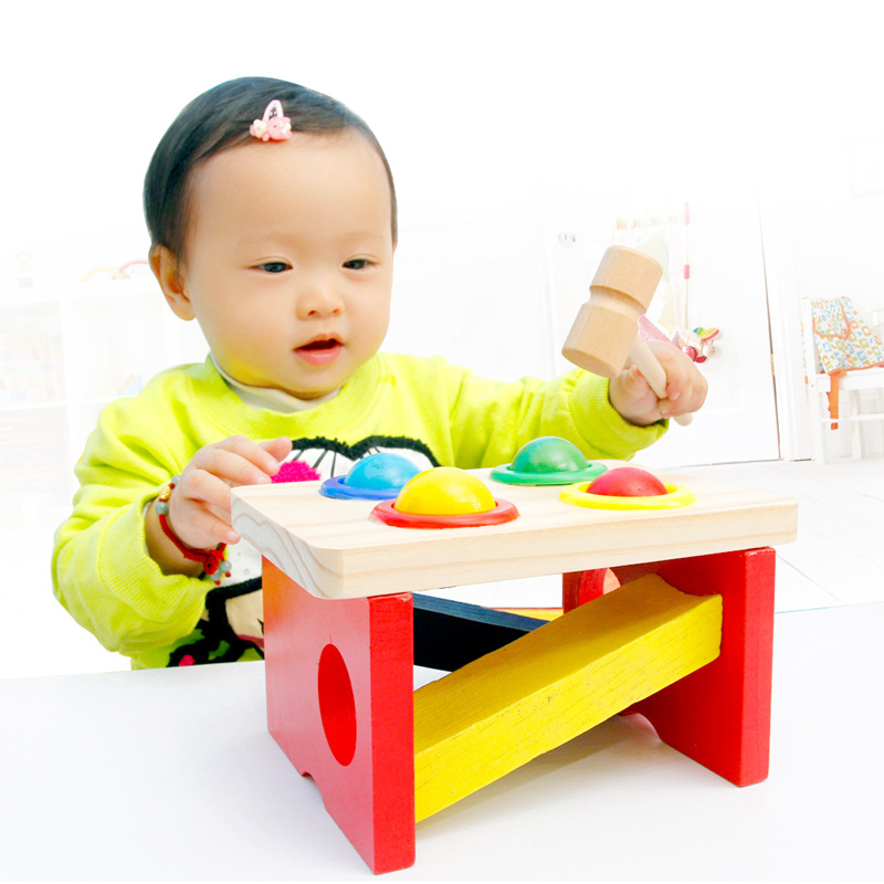 义乌好货 厂家直销 木丸子礼盒包装趣味敲球台儿童益智玩具-1001/2670产品图