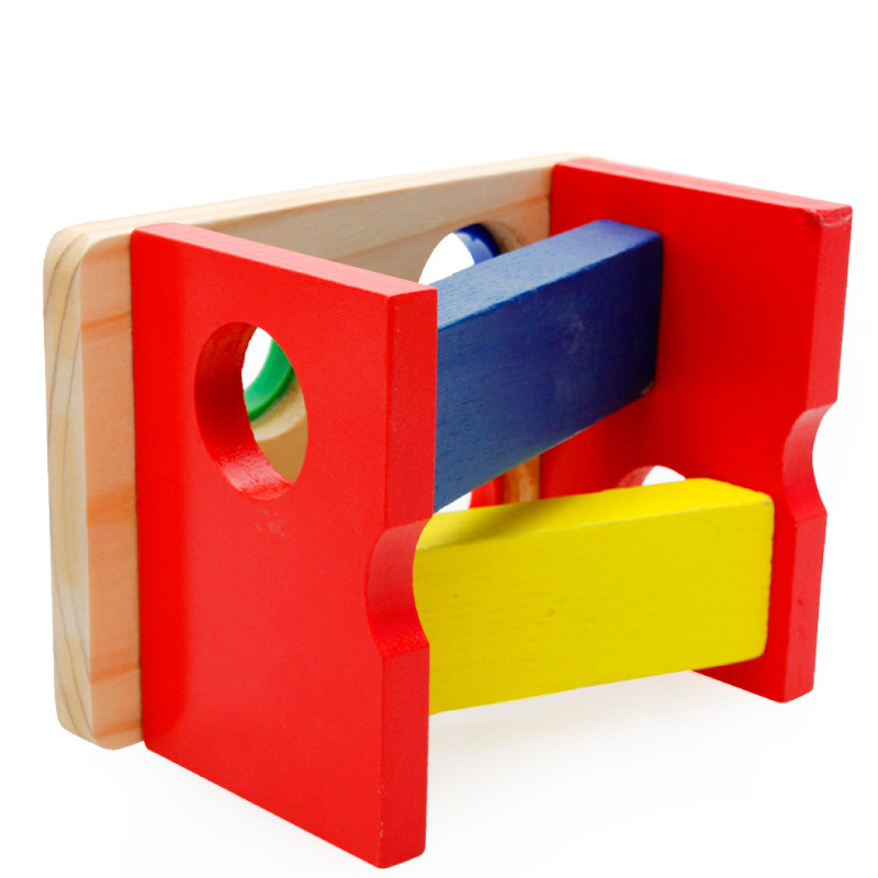 义乌好货 厂家直销 木丸子礼盒包装趣味敲球台儿童益智玩具-1001/2670白底实物图