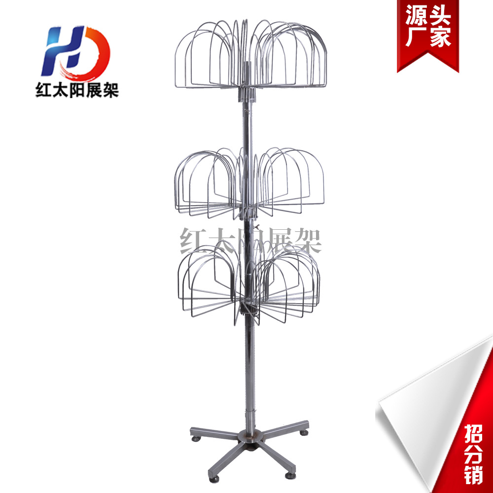 Yiwu Selection manufacturer direct selling hat display stand Electroplated D 60 hook 3 layer hat stand electroplated hat stand -1006/34586 thumbnail