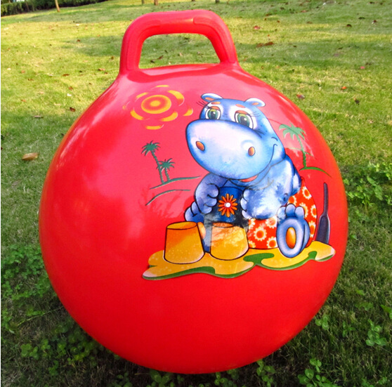 Yiwu Good Goods Children's Toys PVC inflatable handle Ball, Big goat horn Ball, Cartoon Jumping Ball, Bouncing Ball, Cartoon Ball -1001/2304