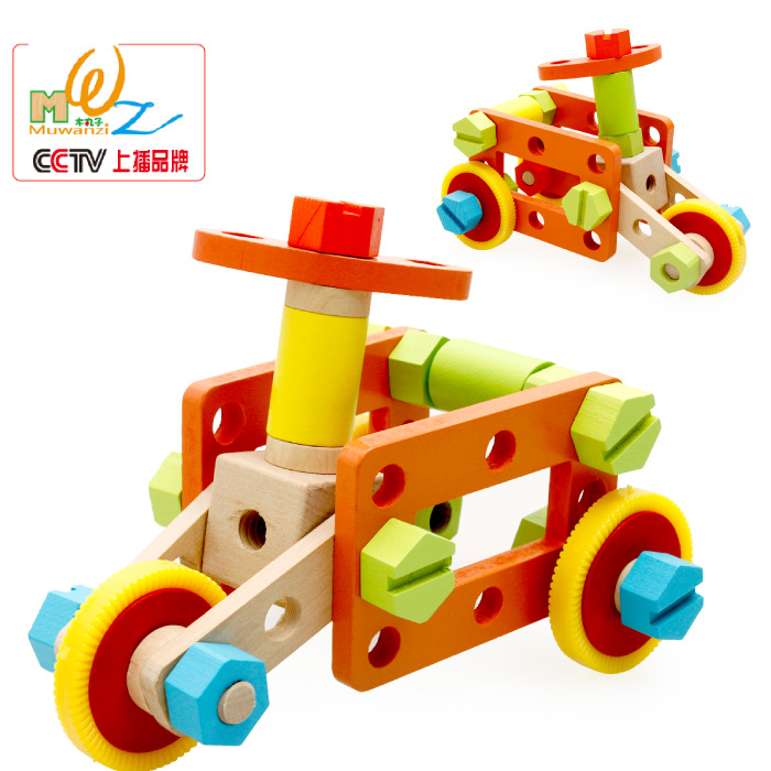 Yiwu quality products Factory Direct sales Wooden meatballs, wooden children's intelligence toys, disassembly and assembly building blocks, Skillful hands Lu Ban Car -1001/2670