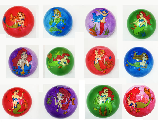 Yiwu Quality Water Play Children Inflatable Labeled Balls, Mermaid Toy balls, Sports inflatable mermaid eco-friendly labeled balls 6P,16P-1001/2304