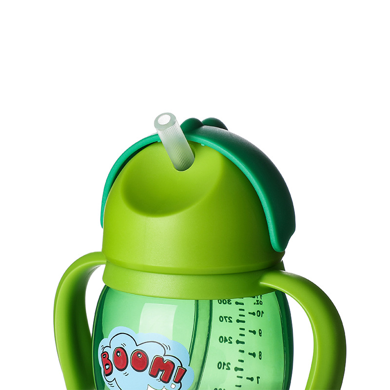 义乌好货 新款婴儿宽口径学饮杯儿童水杯吸管带手柄PP水杯塑料水杯厂家直销详情图7