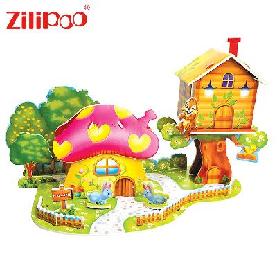 儿童DIY立体拼图亲子交流纸质拼图批发益智动脑动手拼图玩具-1001/1997产品图