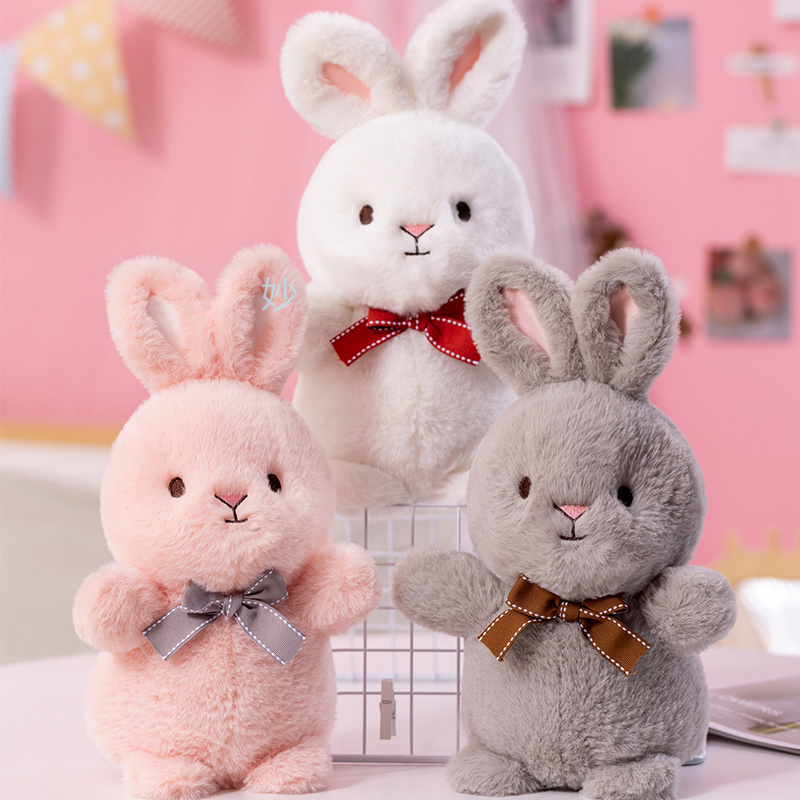 2024新款领结兔子毛绒玩具可爱男女生卧室生日礼物毛绒玩具40cm                           