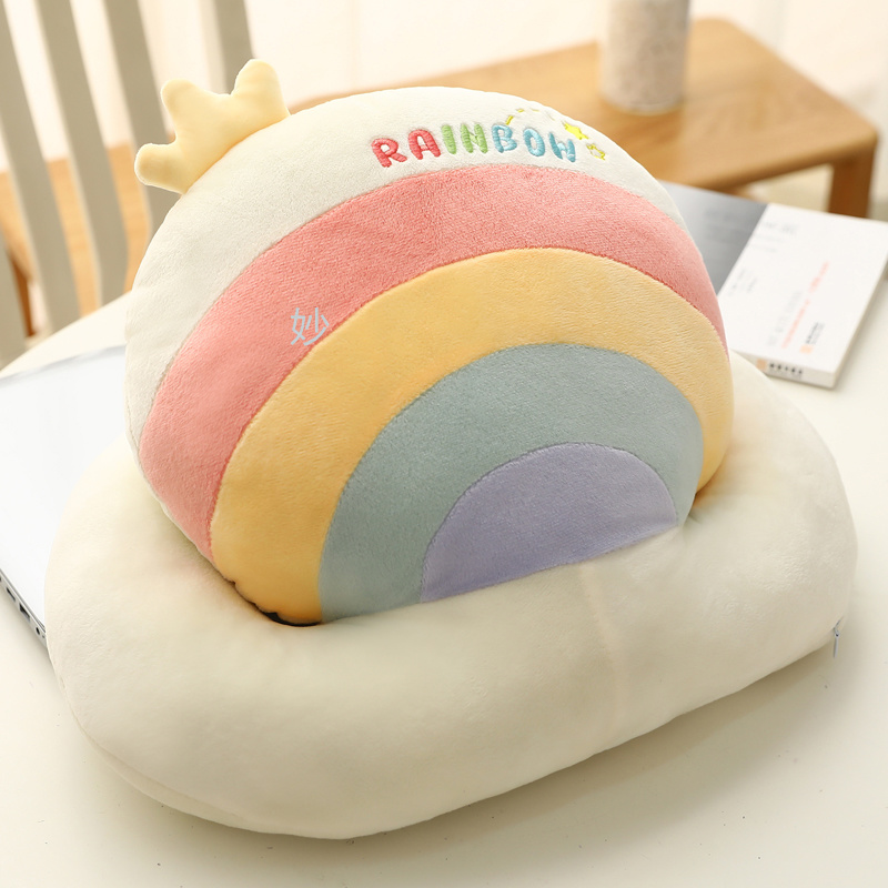 Soft throw pillow, cushion, seat cushion, multi-functional comfort, creative bed, bedroom, birthday gift, nap pillow, little rainbow, crown white