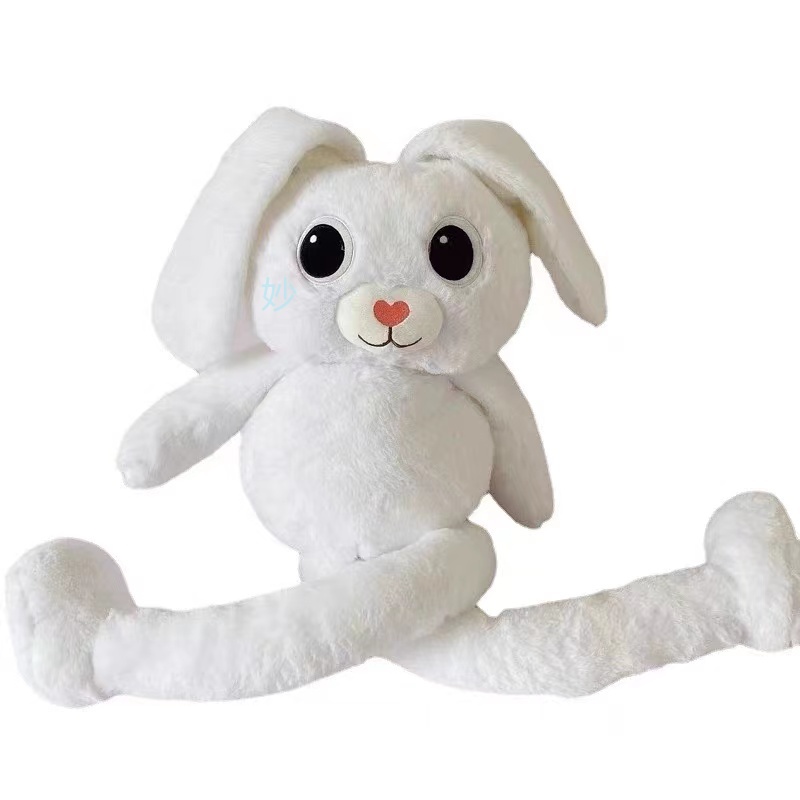 2025 New pull-out rabbit plush toy, a cute birthday gift for boys and girls' bedrooms, 40cm plush toy Item Picture