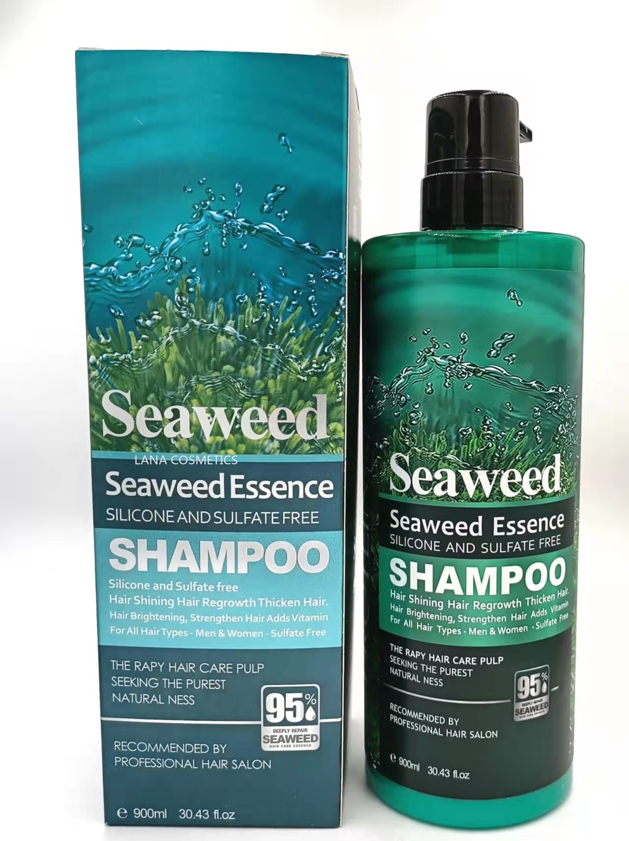 LANA 海藻洗发水900ml 去屑 止痒 去油 全方位修复 改善毛躁发质详情图2