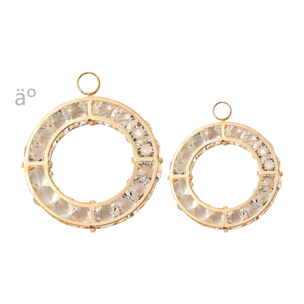 圆形玻璃钻金属配件金属挂件钥匙扣挂件详情1