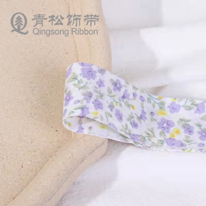 Green pine 2.5cm/3.8cm, Xiaohongshu fresh Floral Print, floral print webbing, hair accessories, headwear, diy handmade materials, hanging rope, flower packaging, headwear, clothing accessories, lace, edge straps, suspenders, belts Item Picture