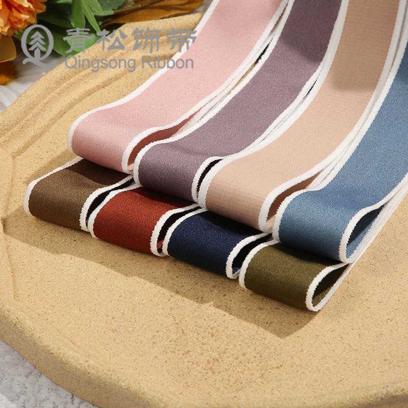 Blue Pine Sash Korean Double-Sided White Ribbon Ribbon Bow Ribbon Card Diy Through Ribbon Children Hair Accessories Diy Pendant Gift Packaging Clothing Materials Clothing Accessories Lace Flower Packaging Ribbon Cake Gift Box Binding details Picture