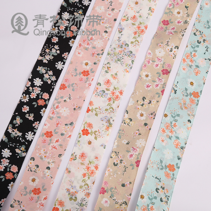 Green Pine Ribbon Fresh Small Floral Ribbon Ribbon Bow Ribbon Card Diy Ribbon For Children Hair Accessories Diy Pendant Gift Packaging Clothing Materials Clothing Accessories Lace Flower Packaging Ribbon Cake Gift Box Binding Item Picture
