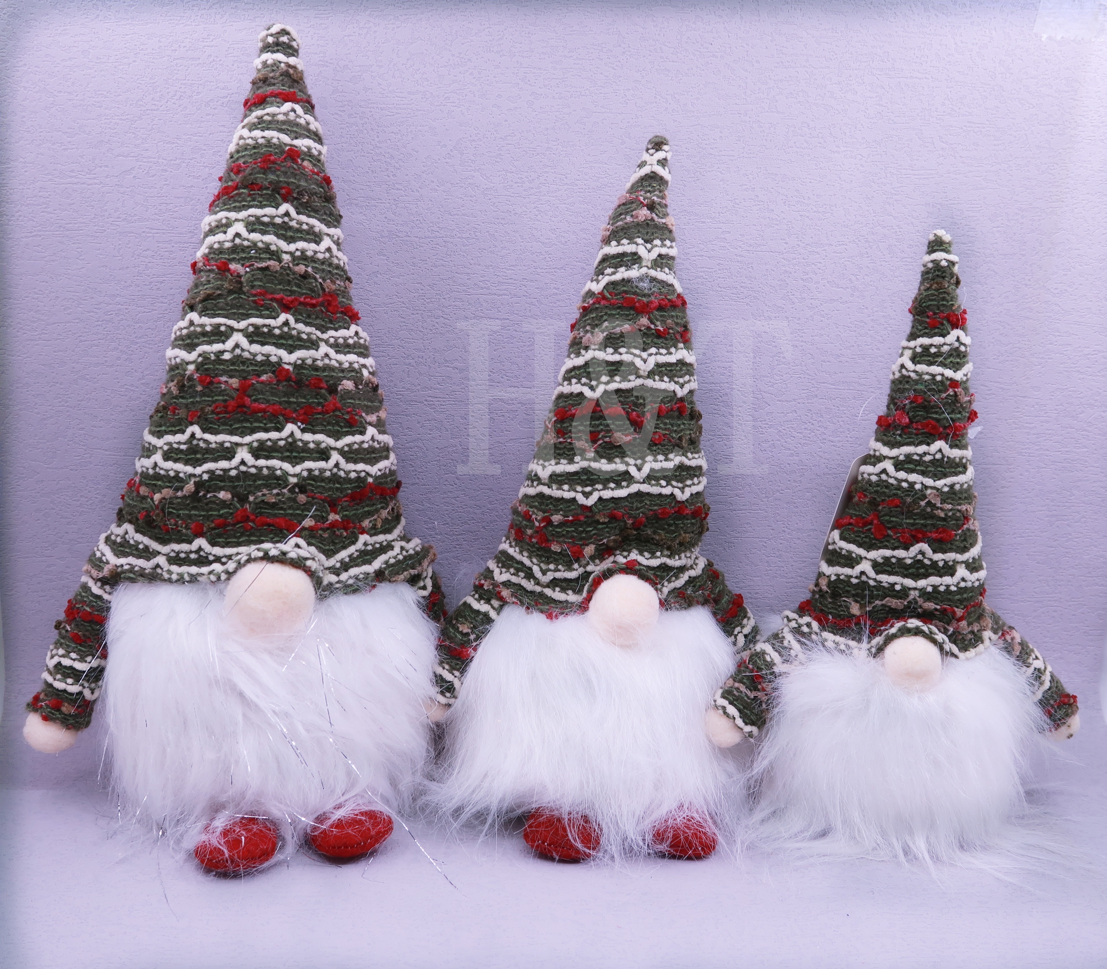 22X12CM Christmas fabric faceless old man decorative item with lights pic 2
