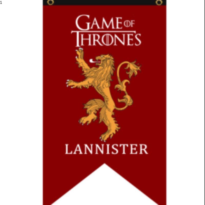 现货批发 75*125 cm 权利游戏 装饰旗涤纶Lannister红底金狮图