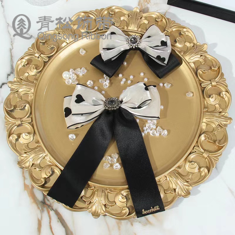 青松饰带韩国爱心波点流光纱织带蝴蝶结丝带DIY发饰diy挂件礼品包装鞋花帽带服装材料服装辅料花边鲜花包装丝带蛋糕礼盒绑带