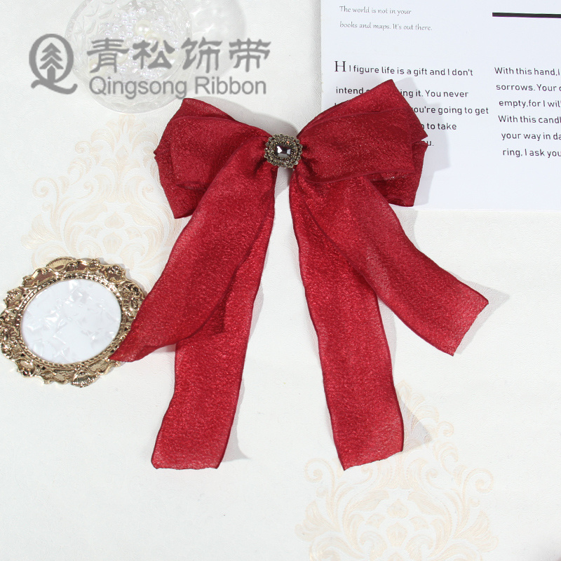 Green pine ribbons, Korean version wrinkled wood cotton yarn webbing, bow ribbons, DIY hair accessories, diy pendants, gift packaging, shoes, flower hats, ribbons, clothing materials, clothing accessories, lace, flower packaging, ribbons, cake gift boxes, binding straps Item Picture