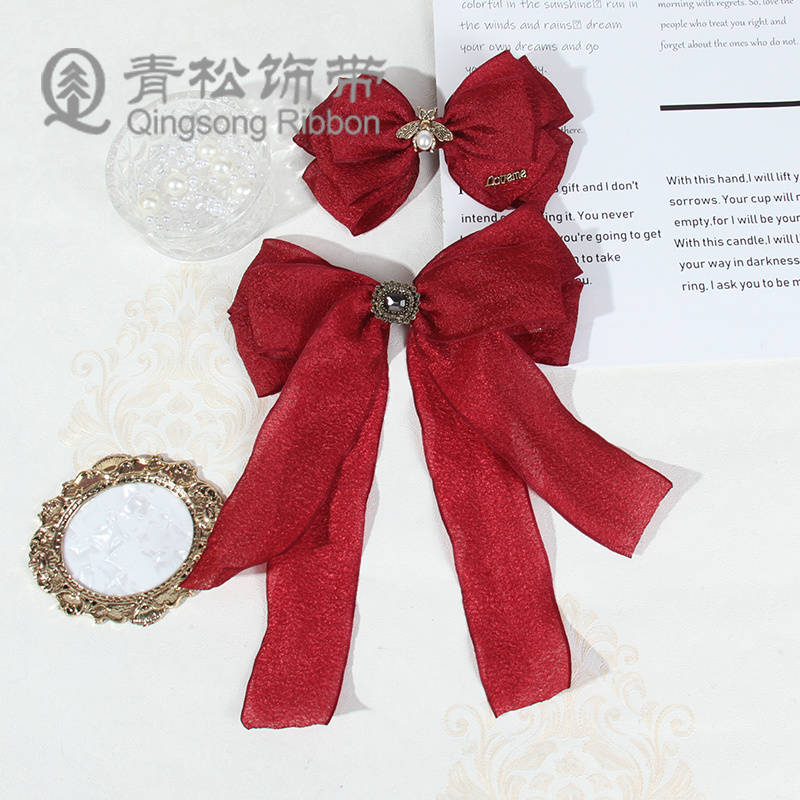 Green pine ribbons, Korean version wrinkled wood cotton yarn webbing, bow ribbons, DIY hair accessories, diy pendants, gift packaging, shoes, flower hats, ribbons, clothing materials, clothing accessories, lace, flower packaging, ribbons, cake gift boxes, binding straps Specification image