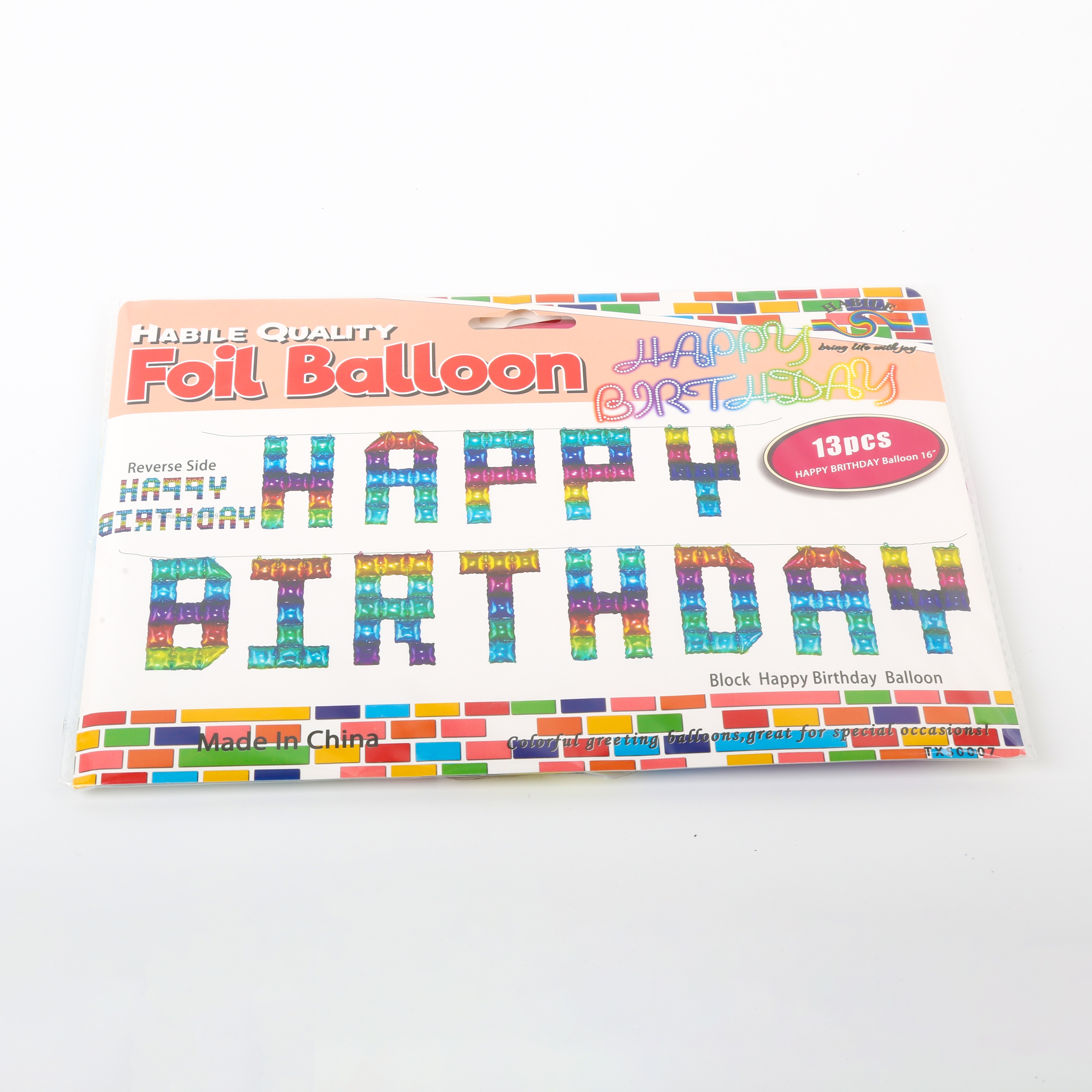 17-inch new square grid English "Happy Birthday" one-piece aluminum film balloon decoration festival party supplies Specification image
