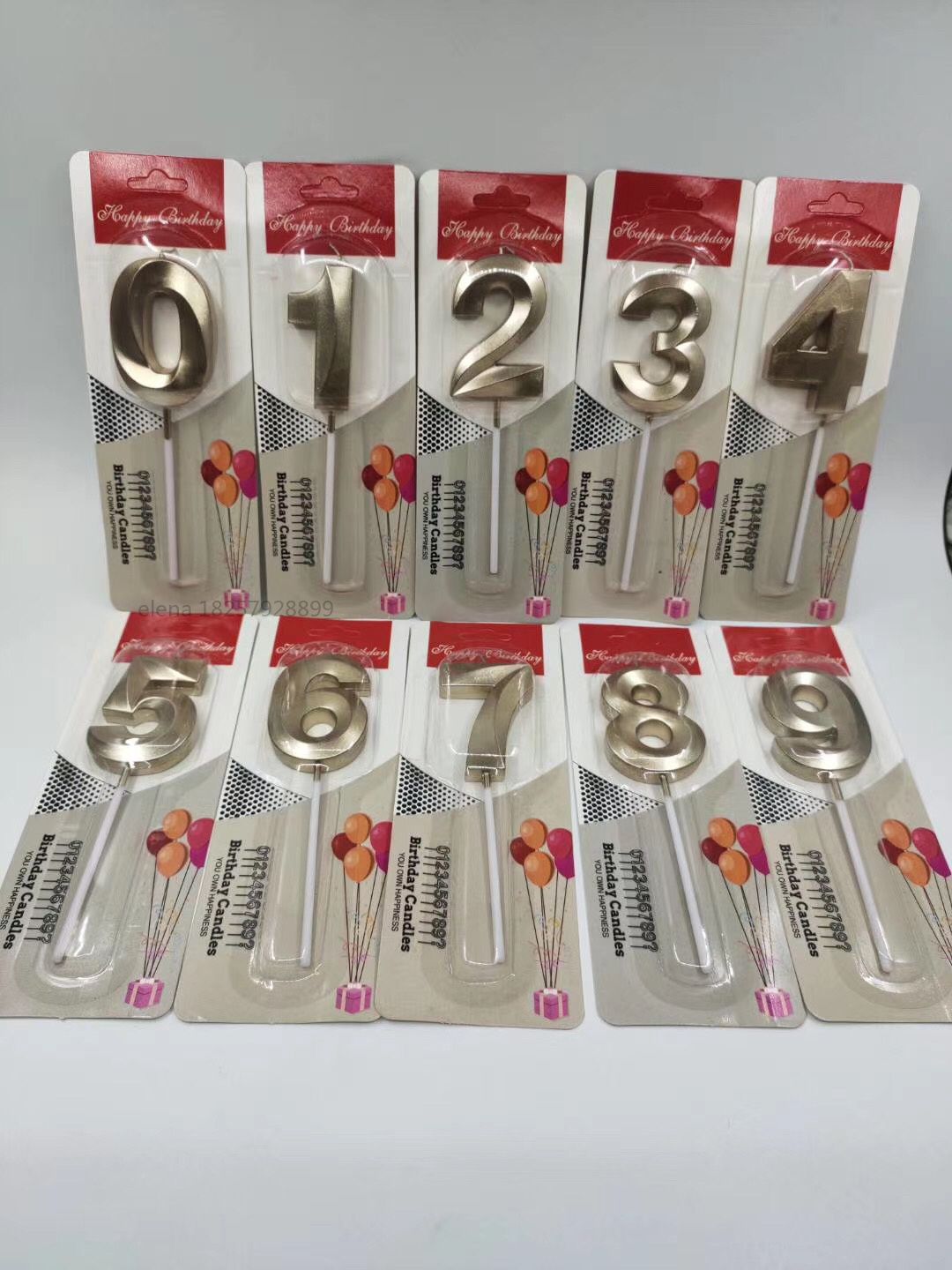 الشموع الجديدة من صفر إلى 9 شمعة ذهبية من أجل الأعالأعالأعياد Item Picture
