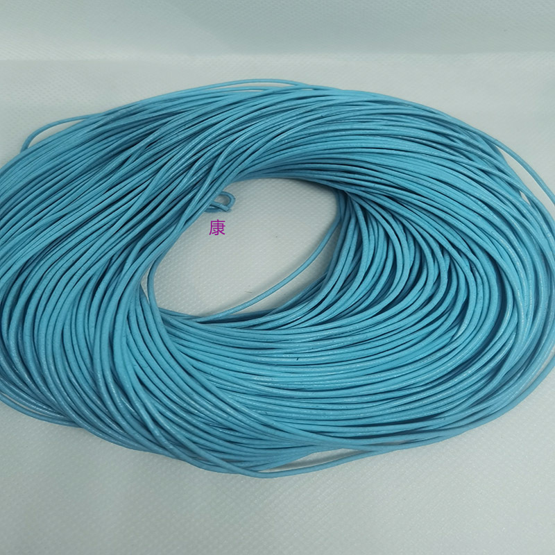 1.5mm lake blue cowhide leather 100 meters can be customized necklace bracelet rope Specification drawing