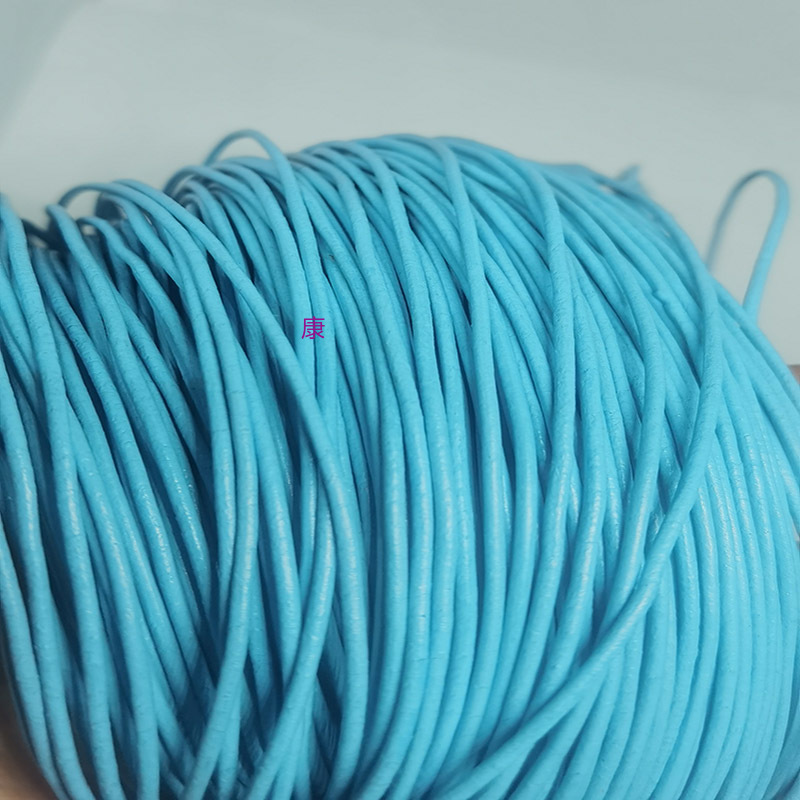 1.5mm lake blue cowhide leather 100 meters can be customized necklace bracelet rope Item Picture