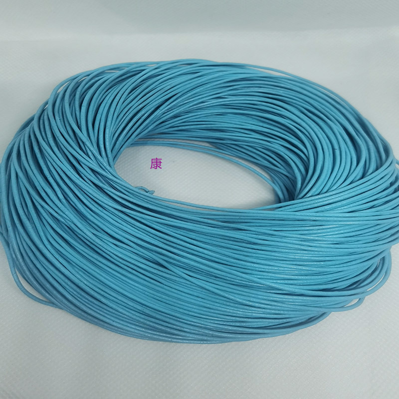 1.5mm lake blue cowhide leather 100 meters can be customized necklace bracelet rope details Picture