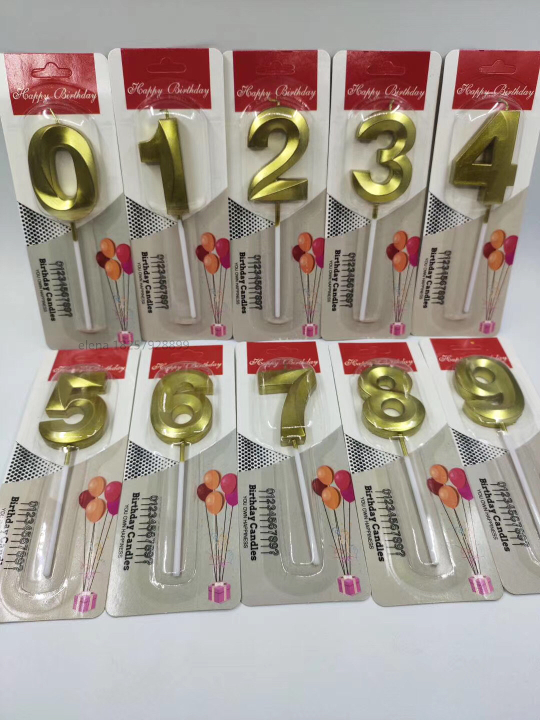 الشموع الجديدة من صفر إلى 9 شمعة ذهبية من أجل الأعالأعالأعياد details Picture