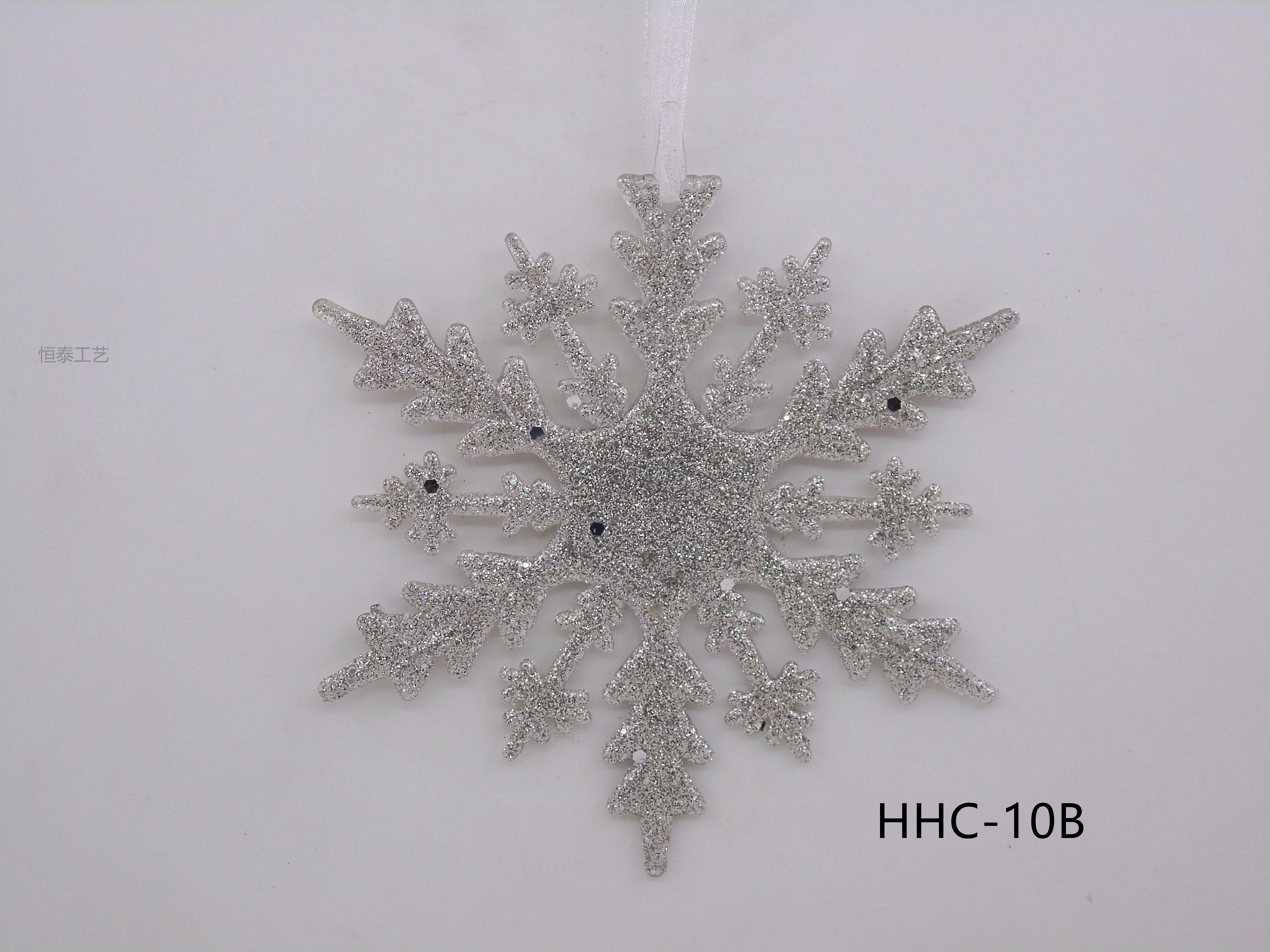 15CM Christmas powder-sprinkled acrylic snowflake pendant decoration pic 3