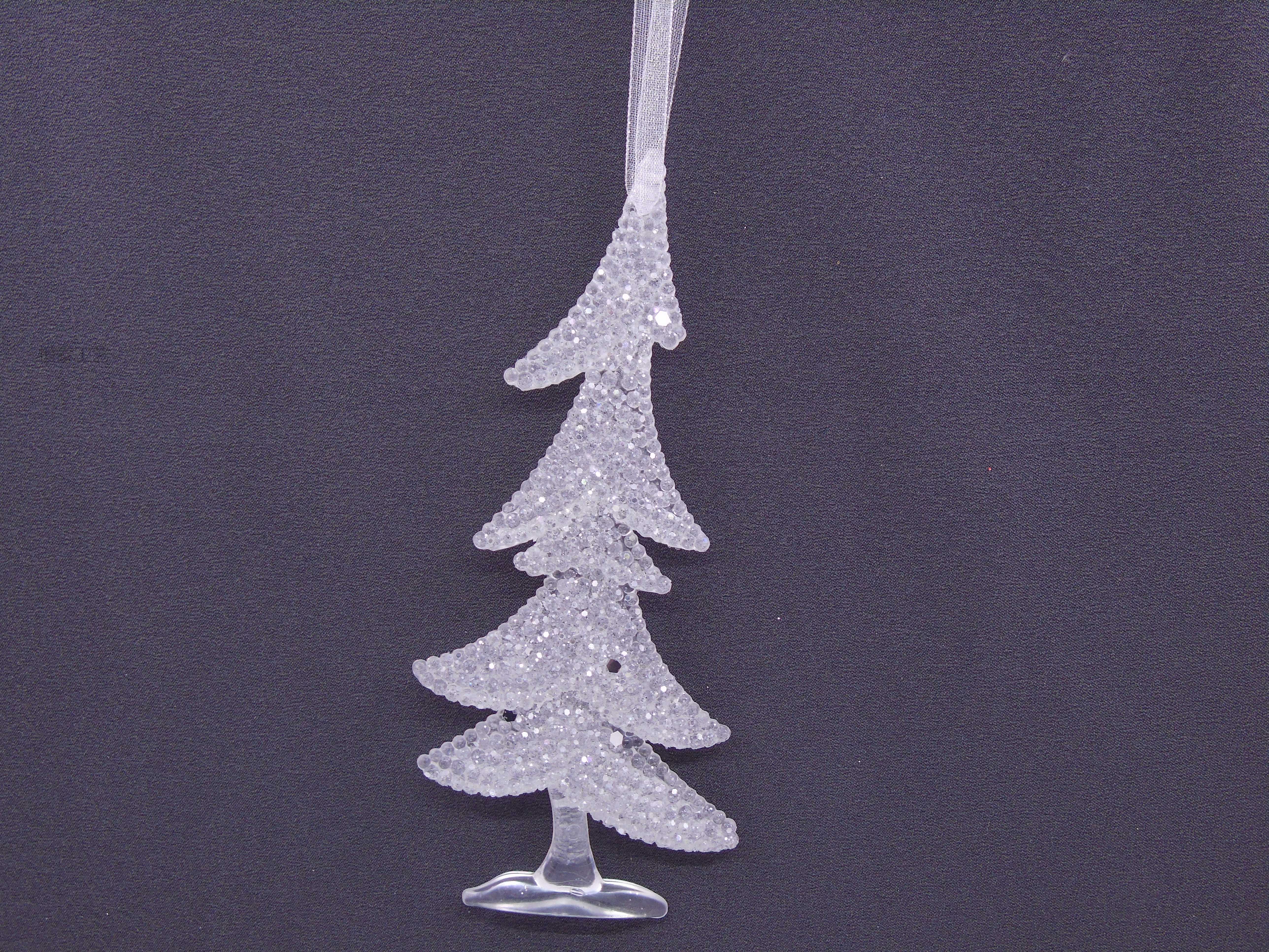 6.5X15CM Christmas powder-sprinkled small tree acrylic pendant pic 2