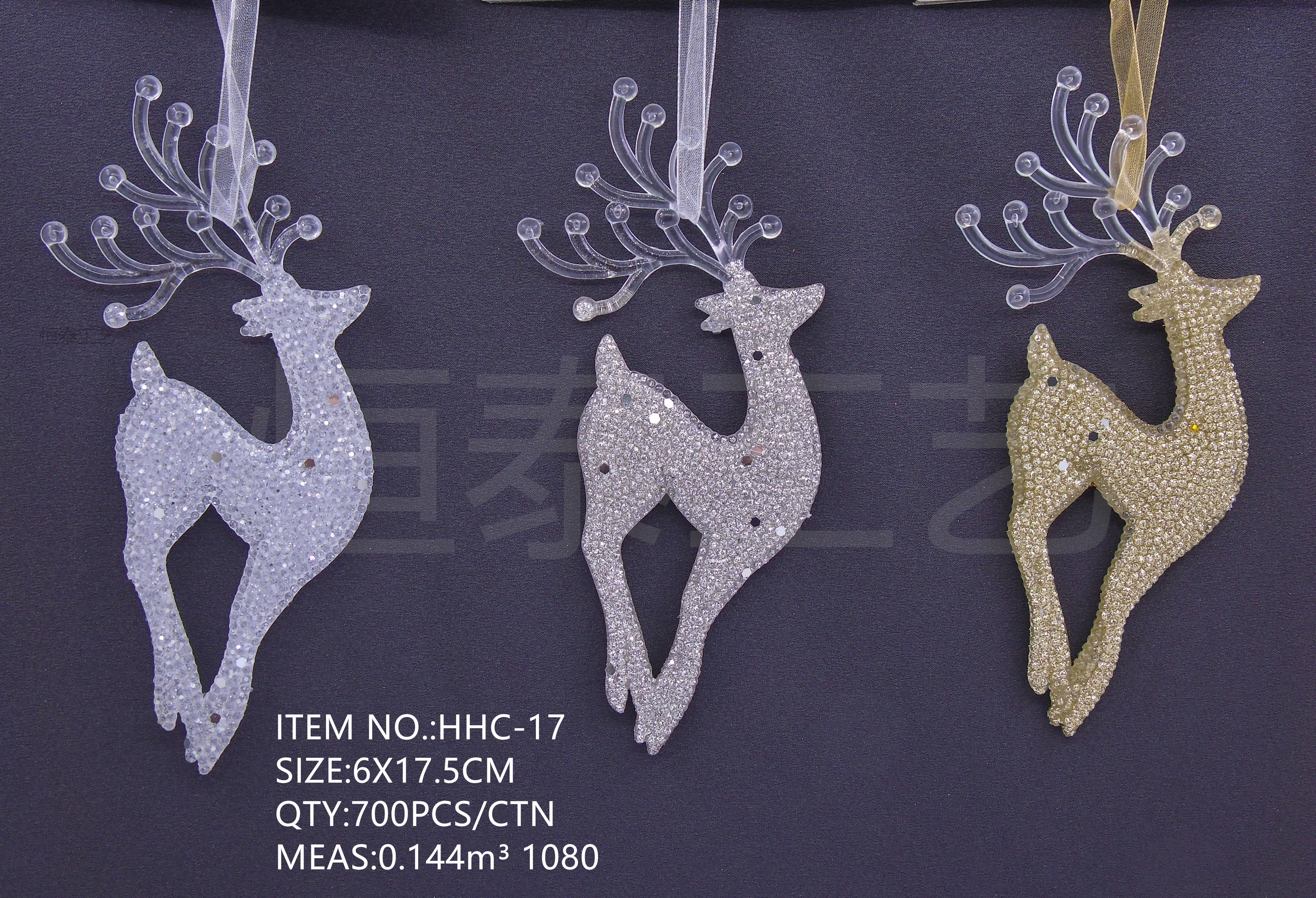 6X17.5CM Christmas powder-sprinkled deer acrylic pendant pic 1