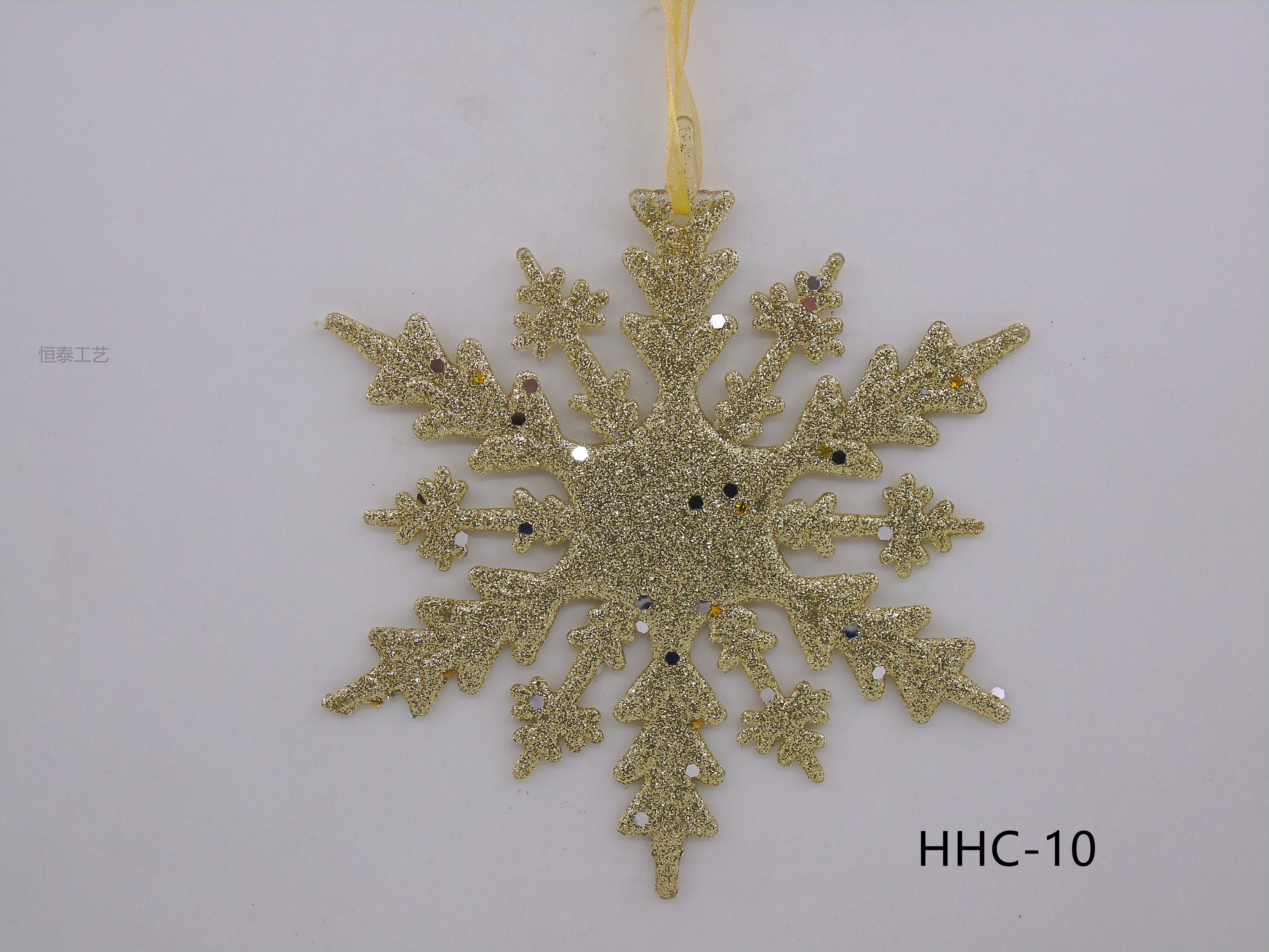 15CM Christmas powder-sprinkled acrylic snowflake pendant decoration pic 4