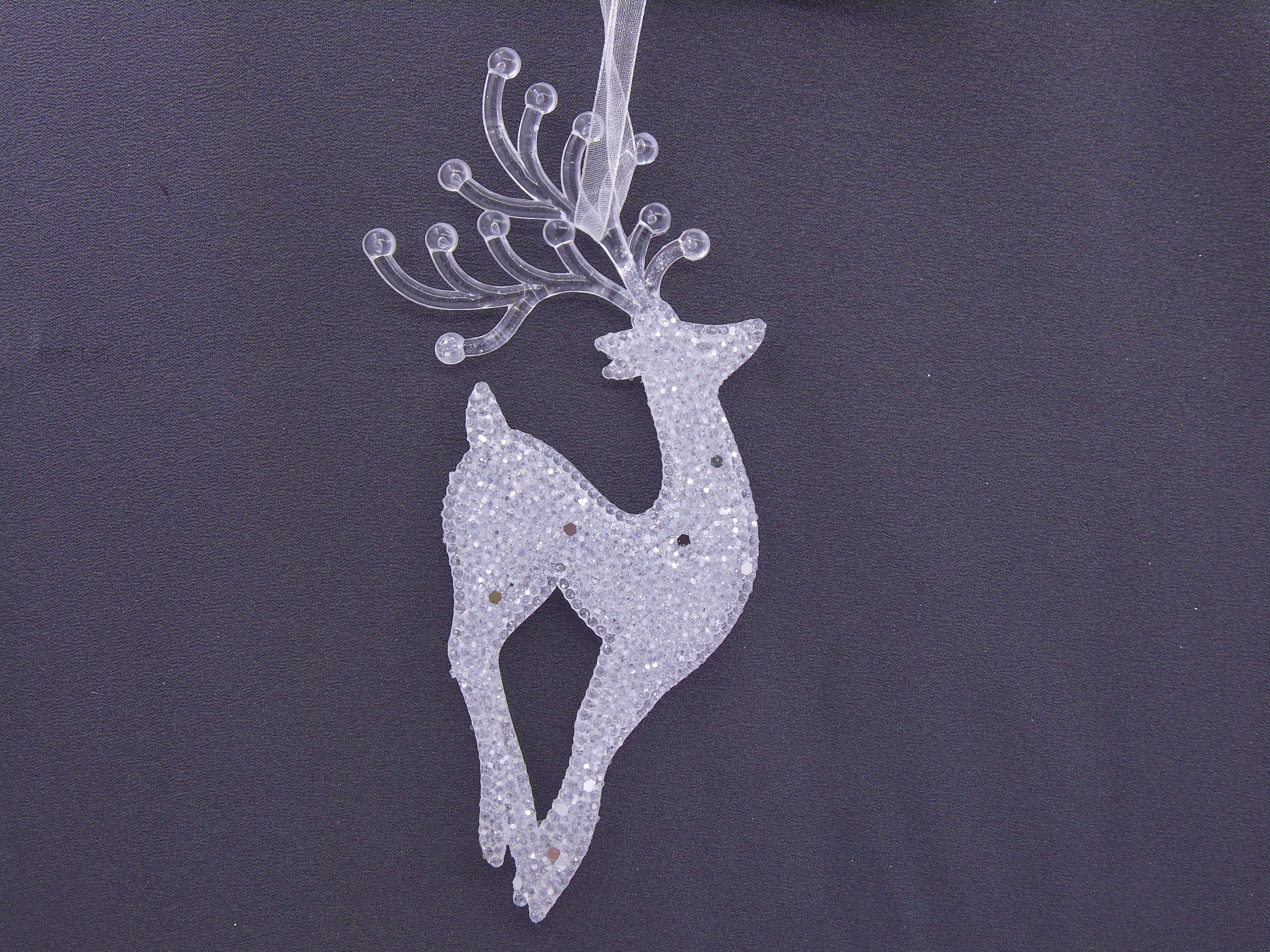 6X17.5CM Christmas powder-sprinkled deer acrylic pendant pic 2