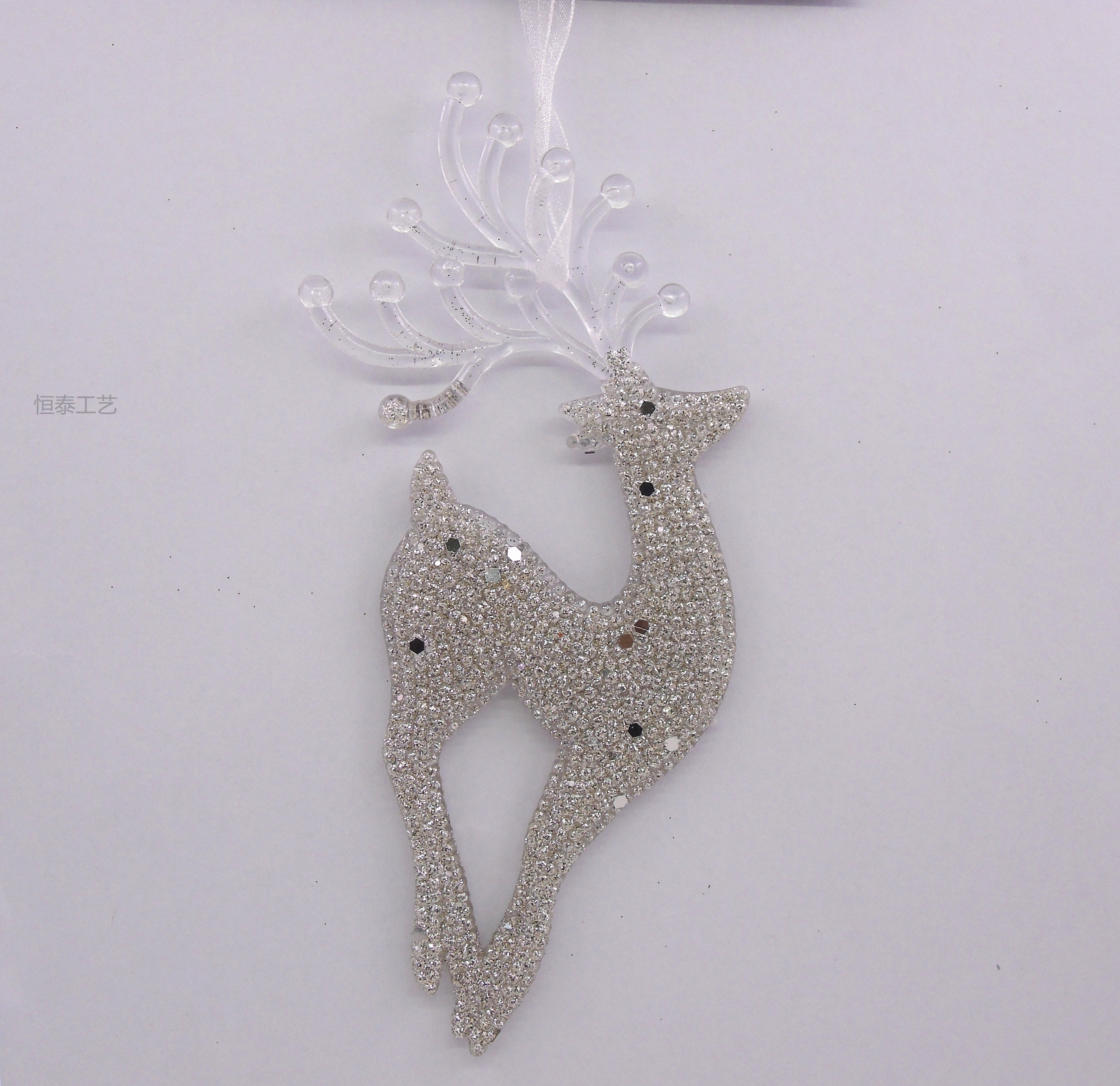 6X17.5CM Christmas powder-sprinkled deer acrylic pendant pic 3